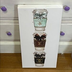 Coffee cups canva, glittery, luxury brands